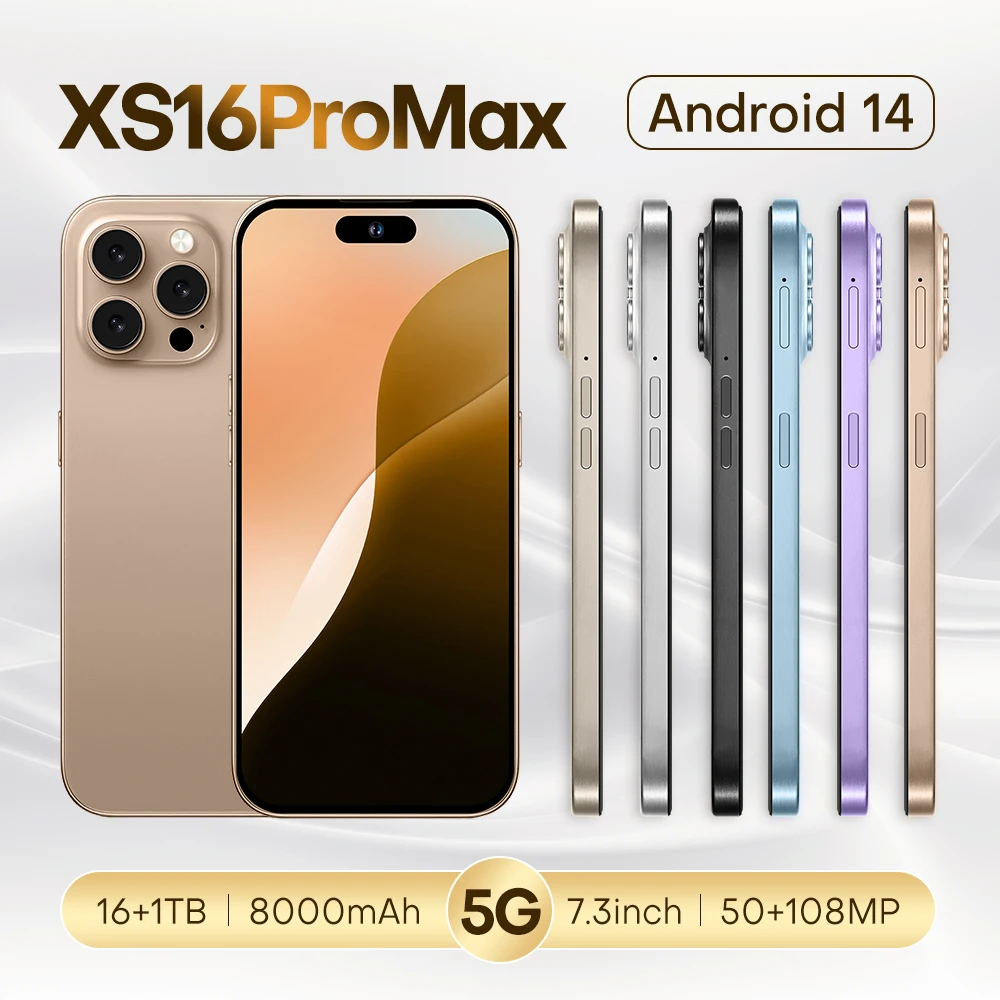 【Global Version】 New Original XS16 Smartphone 8000mAh Mobile phone 16GB+1TB Cellphones 7.3