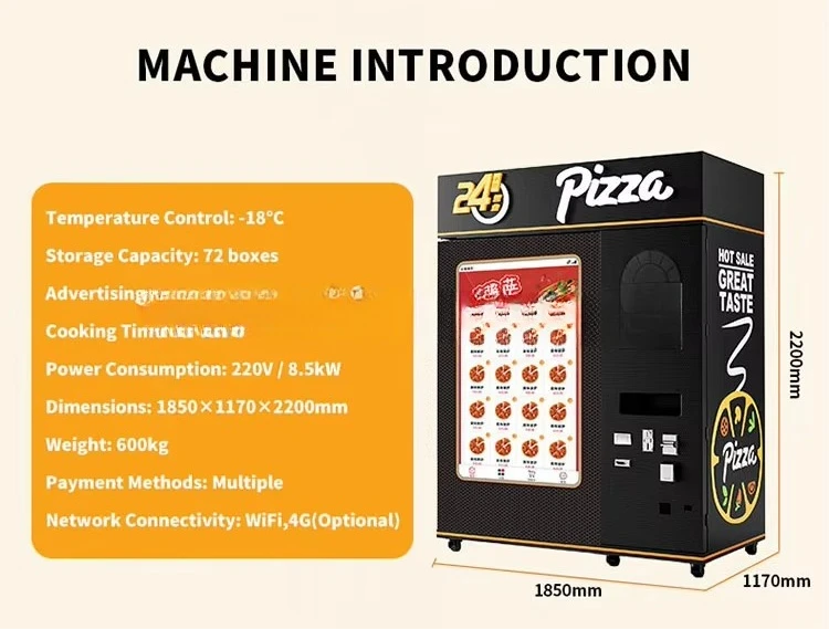 FOODLINE Outdoor Booth Pizza Vending Cabinet Sun Protection Panel Multi Flavor Frozen Pizza Storage Machine