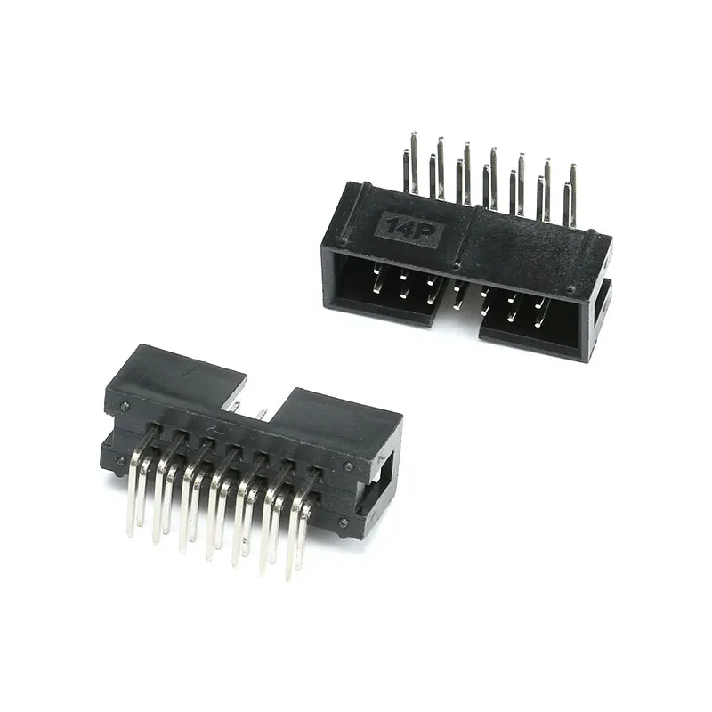 10 sztuk DC3 Dip 14 Pin podwójnie rozmieszczone kątowe igły Pitch 2.54MM Idc Box nagłówki złącze gniazdo męskie