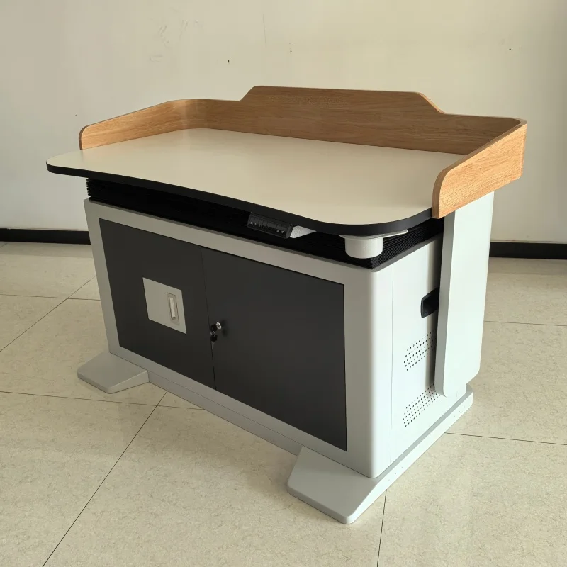 High Quality Smart Multimedia Lectern Modern Design Podium Adjustable Height Electric Podium