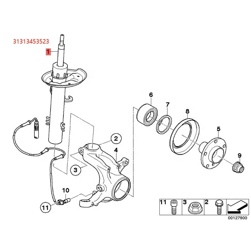 31313453523 Auto Suspension Systems Car Shock Absorber Strut Standard Quality Front Left Shock Absorbers for X3 E83