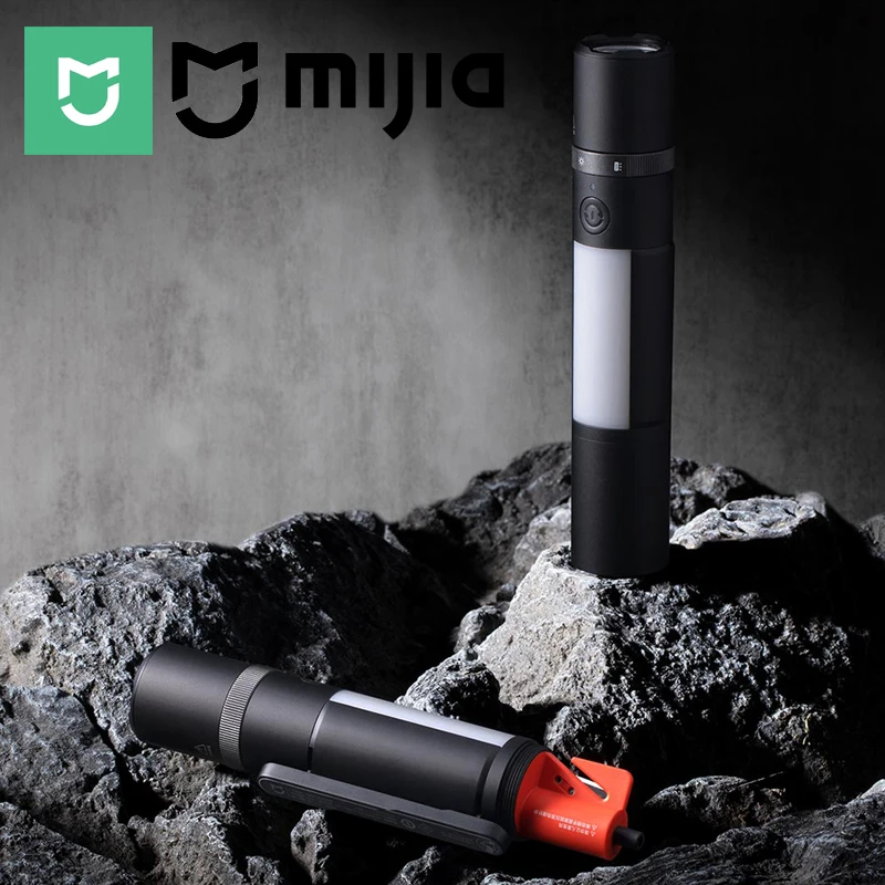 MIJIA Multi Function Flashlight 240 m Long-Range Beam 1000 Lm Main Light + Side Light SOS Strobe Warning USB Rechargeable
