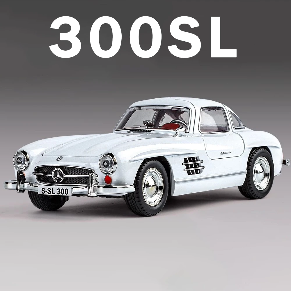 รถโมเดลของเล่น 1:24 300SL S400L พร้อมเสียงและไฟ เปิดประตูได้ ผลิตจากโลหะผสม ของเล่นสะสม ของขวัญสำหรับเด็ก