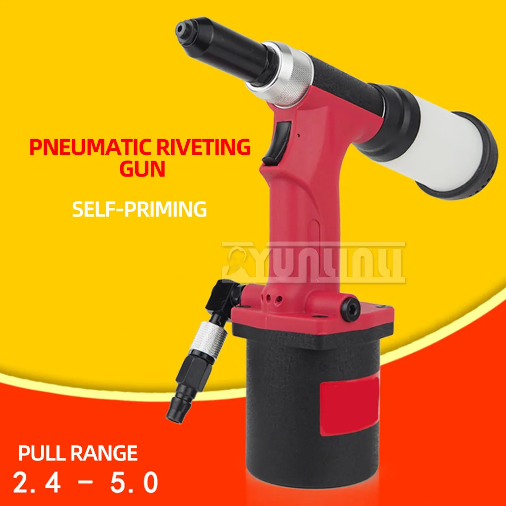 Automatic Self-priming Pneumatic Rivet Nut Guns Stainless Steel Core Blind Rivet Puller Nail Gun Repair Tool 2.4/3.2/4.0/4.8mm
