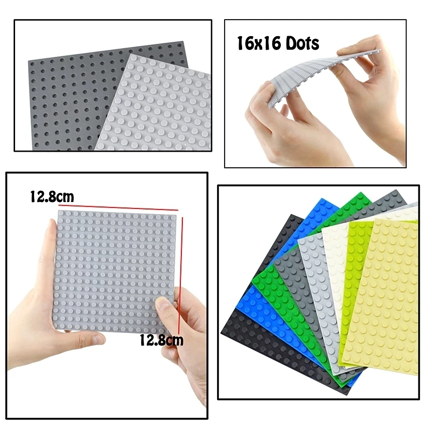Classic Base Plates 4 Styles Plastic Assembly Brick Baseplate Figures City Street Road Plate Compatible All Brand Building Block