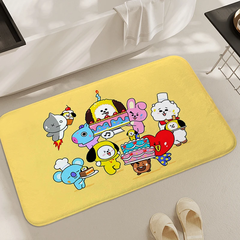 

Door Mat for Bathroom B-Bt21s Bathmat Kitchen Treadmill Rugs Non Slip Carpet for Bedroom Entrance Door Doormat Home Decorations