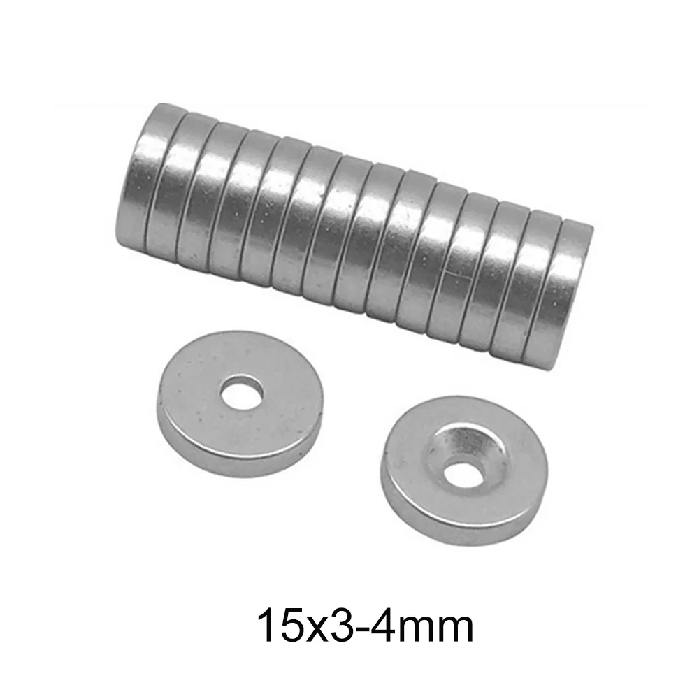 10 pz 15 x3-4 N52 Iman potente magnete da pesca al neodimio cubo rotondo con foro Imanix Imas staffe magnetiche saldatura magnetizzare