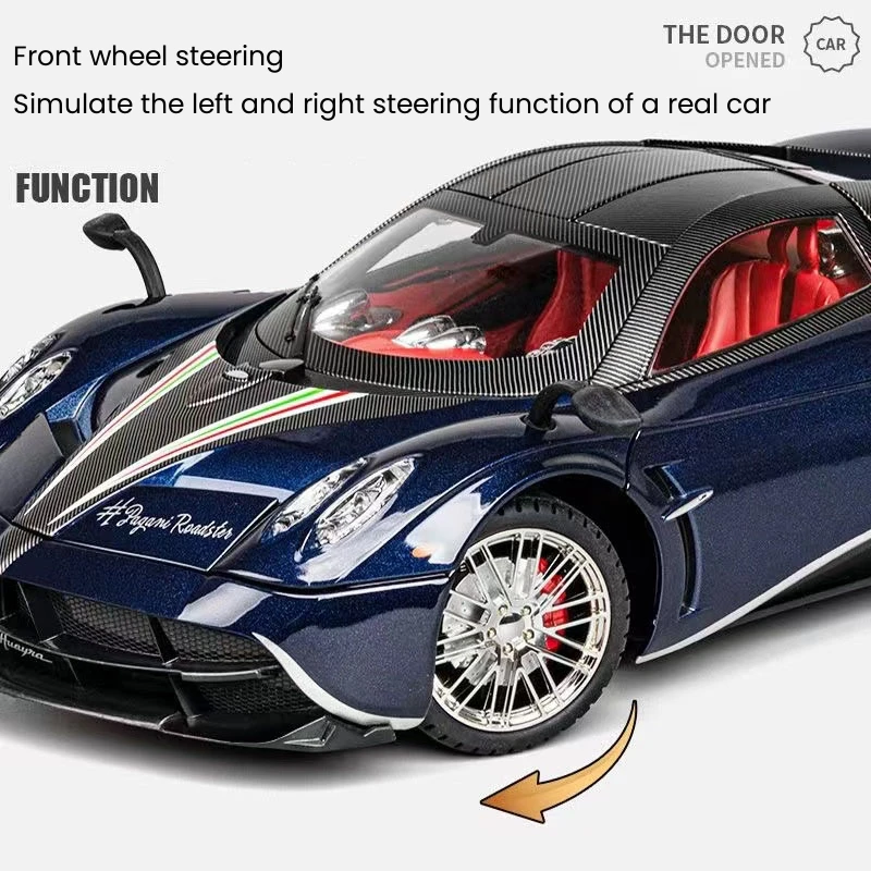 1:18 Pagani Huayra Sinosaurus Alloy Large Scale Model Super Car Diecast Metal Vehicle Sound＆Light  Collection Children Toy Gift