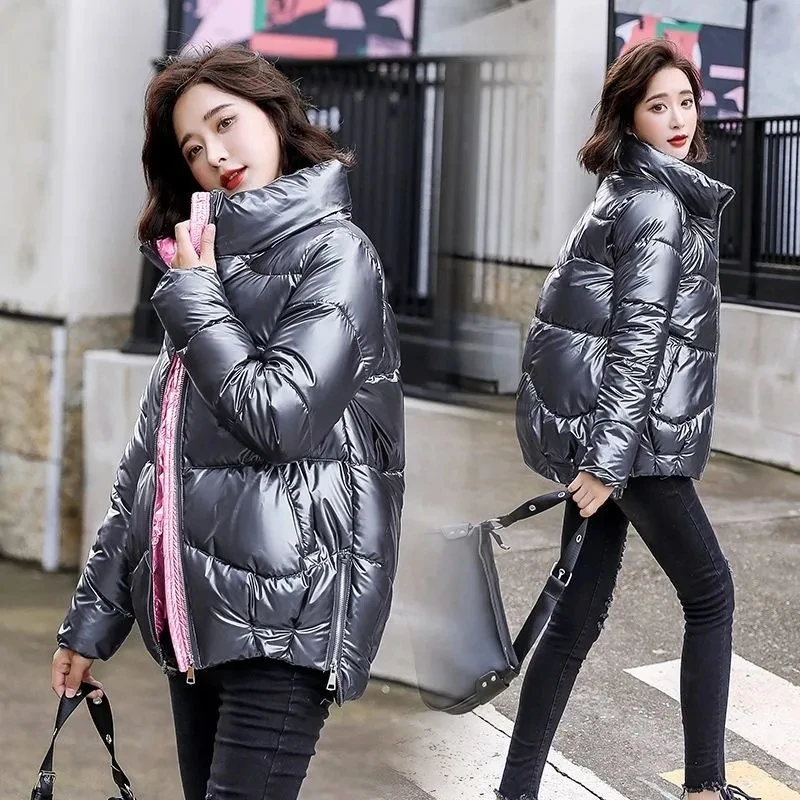 Women Winter Cotton Jacket 2024 New Women Winter Parkas Coat Korean Loose Down Cotton Jacket Glossy Short Warm Thick Cotton Coat