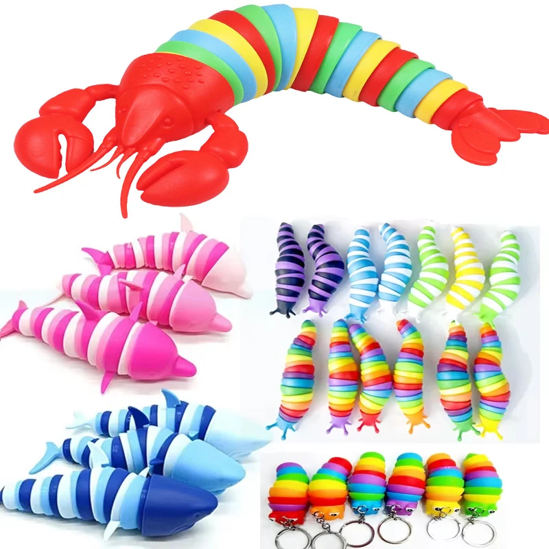 Giocattoli Antistress Carino Agitarsi Giocattoli Per Bambini Adulti Divertente Fibbia Delfino Squalo Ansia Antistress Squishy Giocattolo Portachiavi Accessori