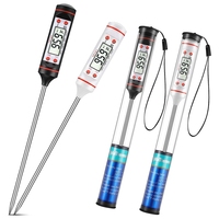 Kitchen Food Thermometer Waterproof Digital Immediate Read Meat Thermometer With Long Probe For Candle, Milk, Fry, Roast