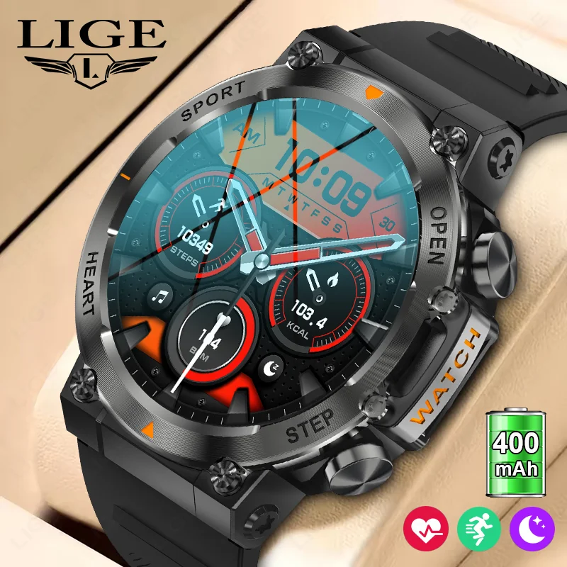 

LIGE Men Outdoor Military Smartwatch 1.39" HD Display Smart Watch Bluetooth Call Voice Assistant Activity Tracking Watches 2025