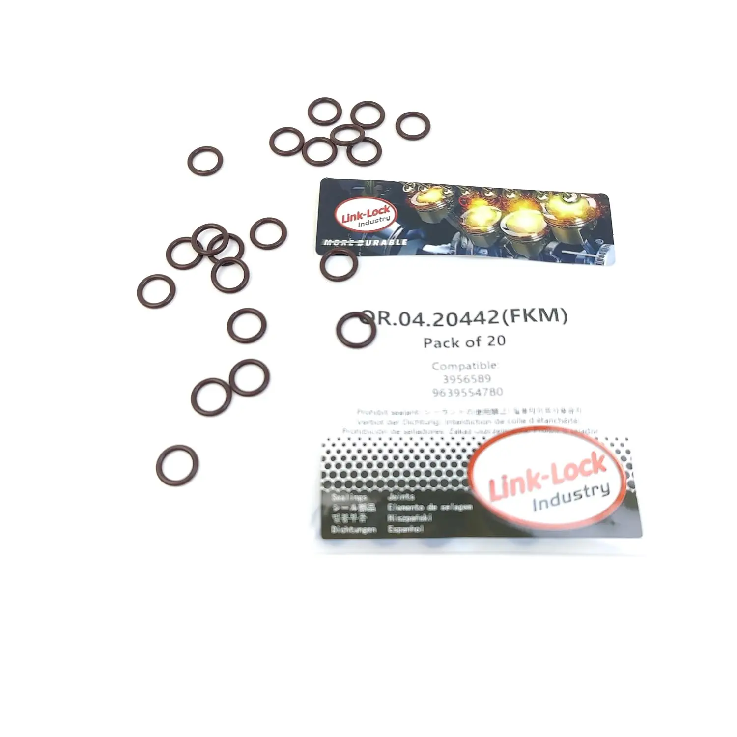 LINK-LOCK 20PCS OR.04.20442 FKM Viton Sealing O-Ring Kit of Refrigerant Line 3956589 9639554780 for CITROËN for FORD for OPEL fo