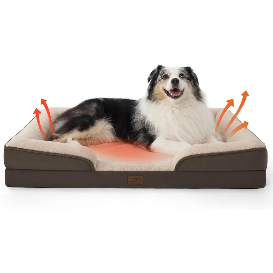 سرير كلب لتقويم العظام ذاتي الاحترار XL للكلاب الكبيرة جدًا - سرير كلب كبير قابل للغسل ومقاوم للماء وأريكة مريحة للحيوانات الأليفة مع C قابل للإزالة #1