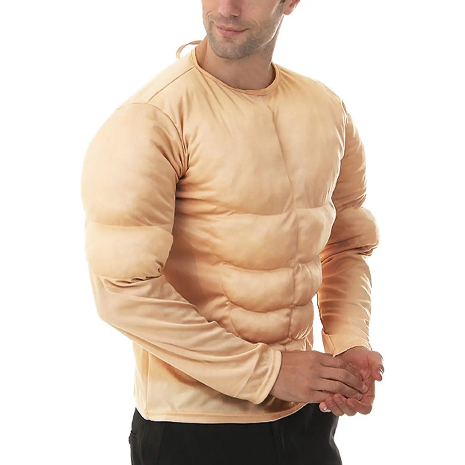 Muscle Shirt Costume Realistic Casual Chest Shaper Bodybuilder Cloth Body Builder Clothes Muscle Padded for Birthday Stage Show