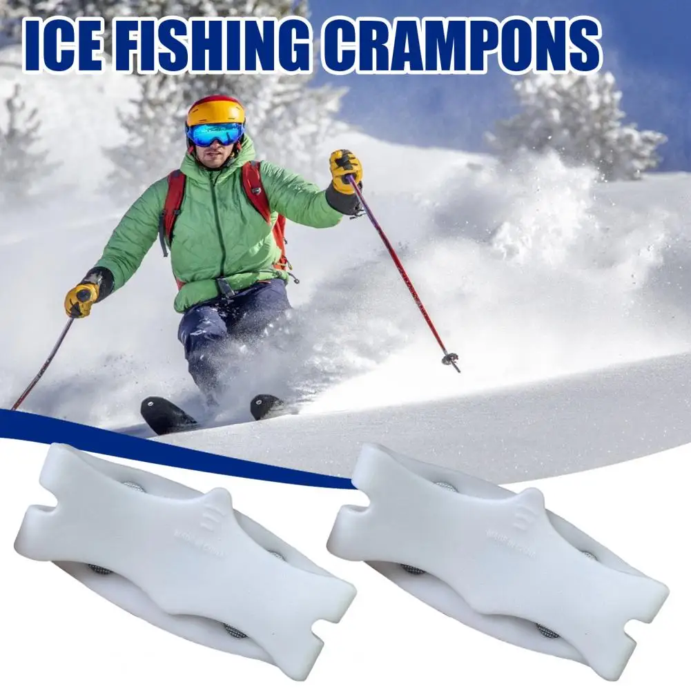 1 Pair Ice Cleats Crampons with 5 Studs Men Women Winter Outdoor Ice Snow Traction Grips Non-slip Shoes Boot Spikes Grippers