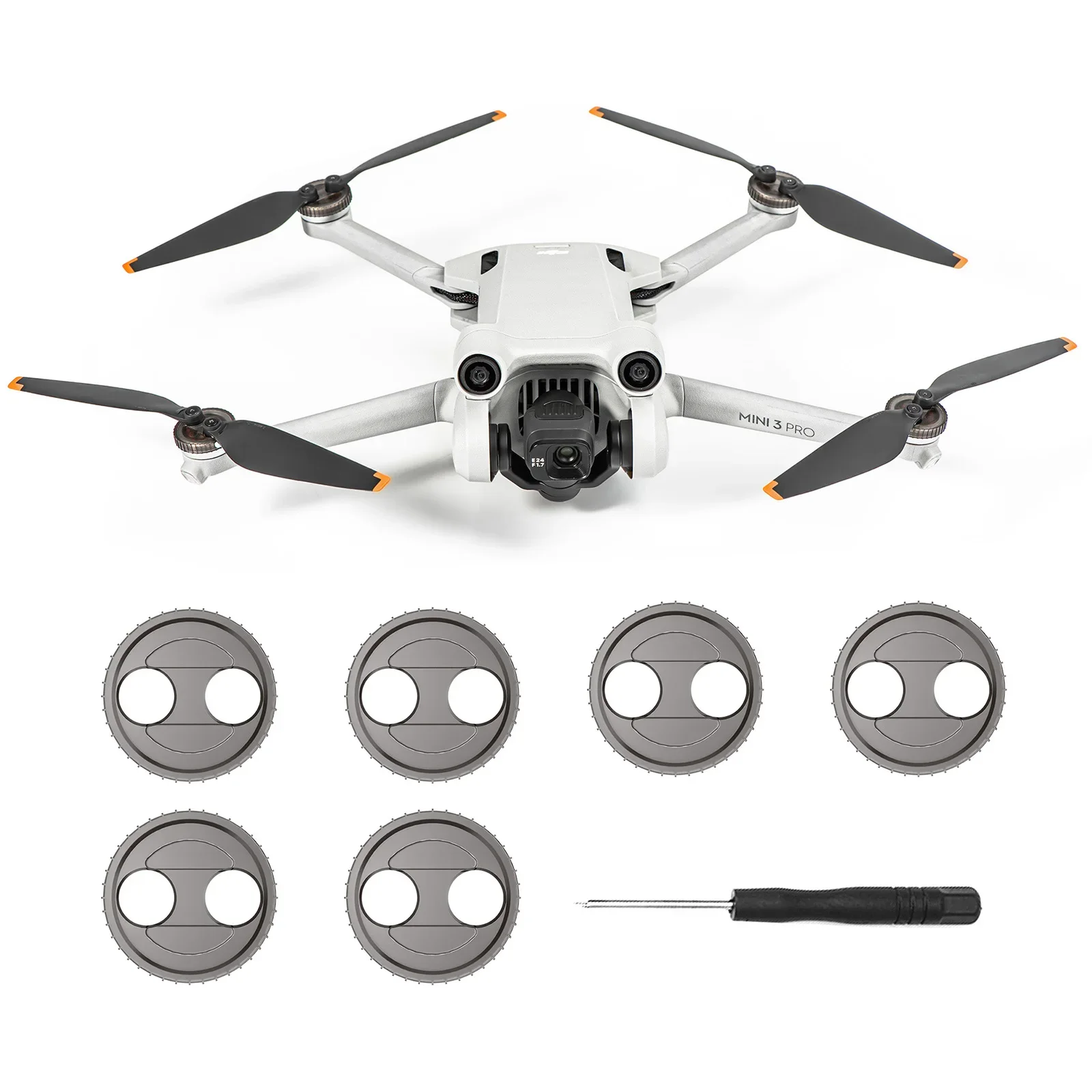 for DJI Mini 3 Pro 6pcs Motor Cover Cap Scratch Proof Anti-bump Protection Cover with Screwdriver Propeller Motor Protector Kits