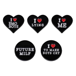 I Love Emo Boys Enamel Pin Anime Badge Accessories Hat Bag Women Girl Backpack Metal Sweater Wholesale Brooch Custom Jewelry