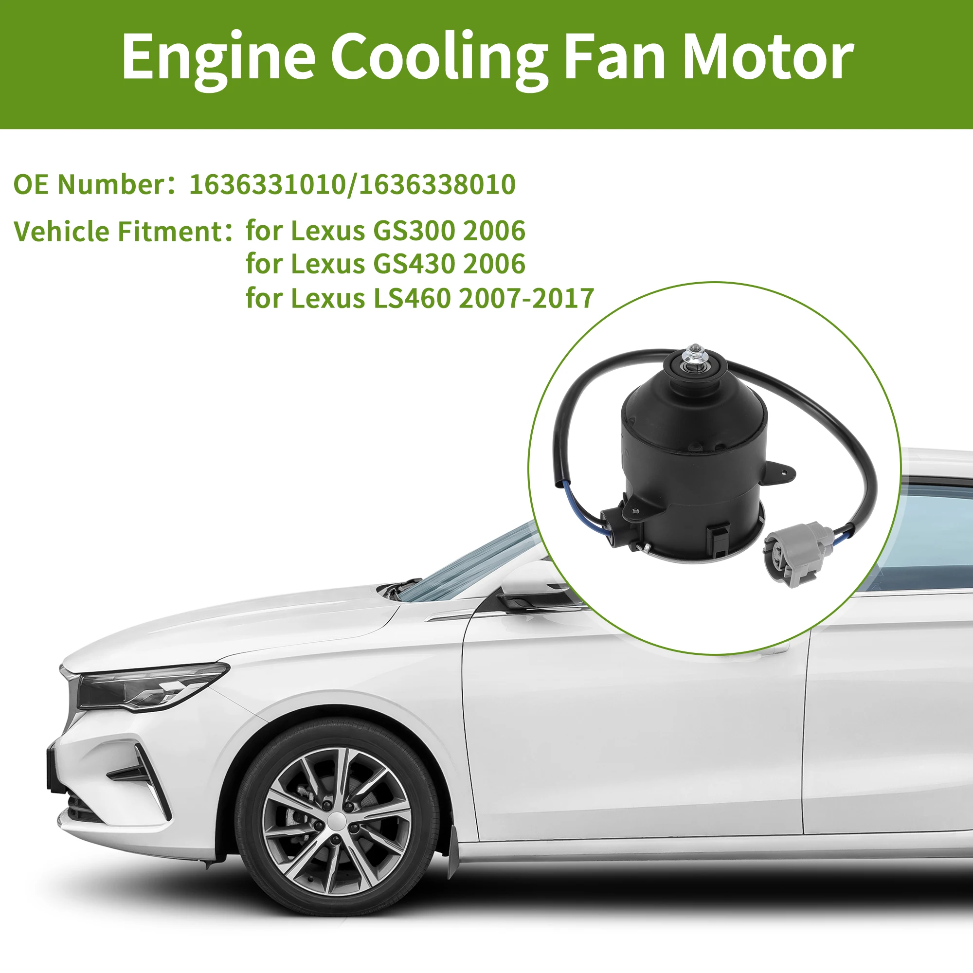 

Двигатель вентилятора радиатора UXCELL для Lexus GS300 2006, тихий двигатель вентилятора охлаждения двигателя