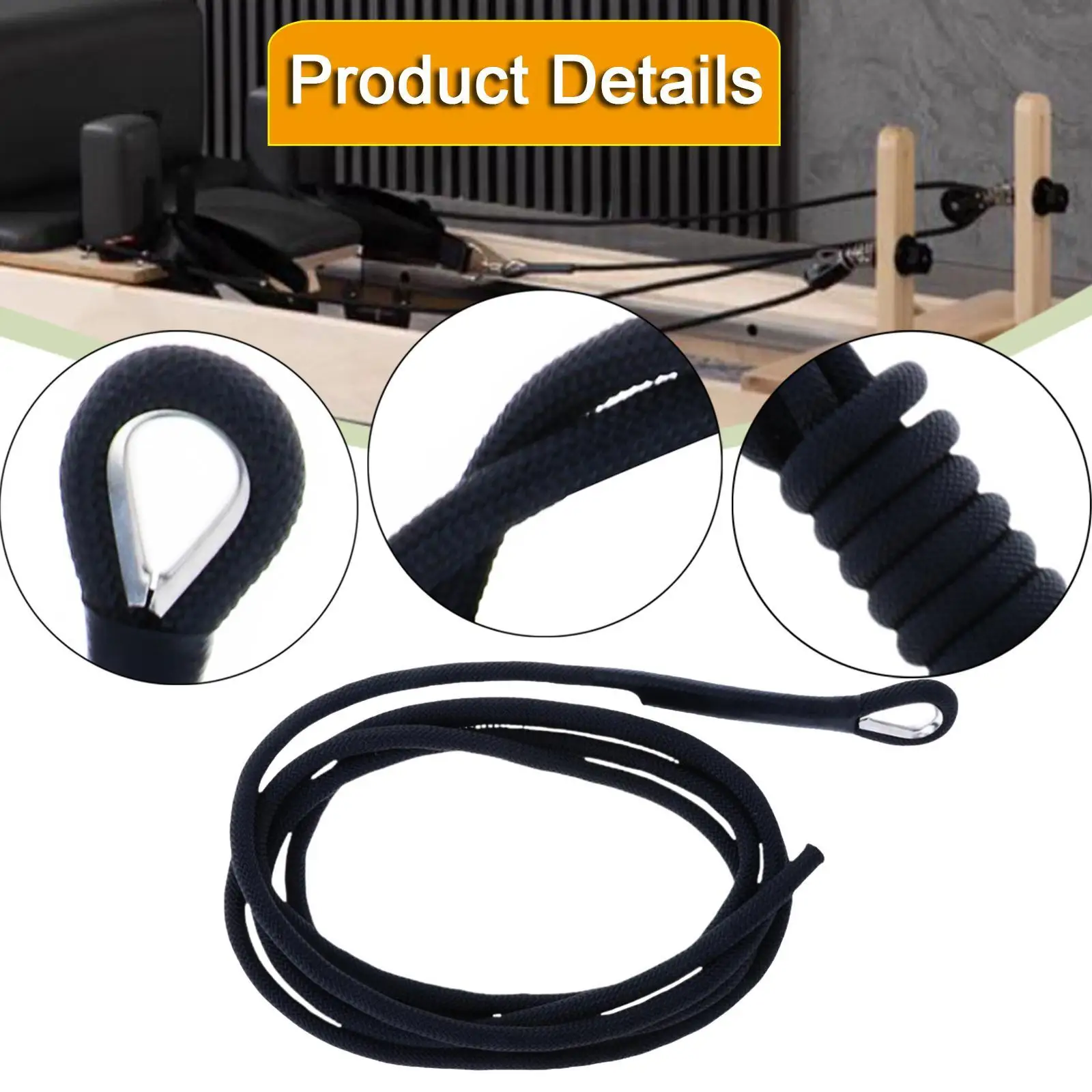 Pilates Reformer Rope Versatile Pull Strap Core Bed Equipment Replacement for Pilates Yoga Studio Use
