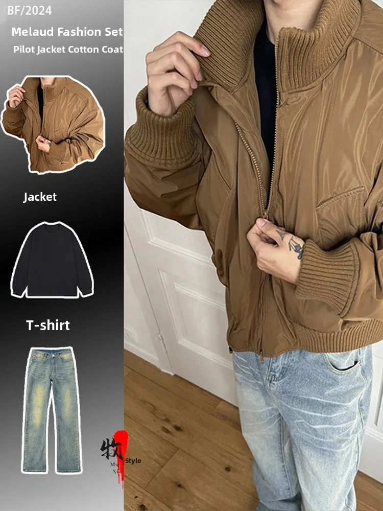 

Мужская куртка American Sle MA Flight Jaet для осени и зимы, хлопковая рабочая одежда, пальто для спортивных мероприятий, приталенный крой, утепленная, с длинными рукавами, на молнии