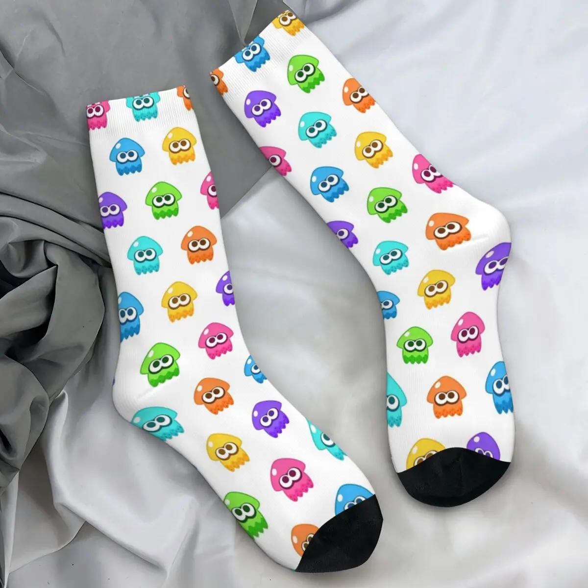 Rainbow Splatoon Stockings Video Game Printed Funny Socks Autumn Anti Sweat Socks Adults Men Outdoor Sports Quality Socks