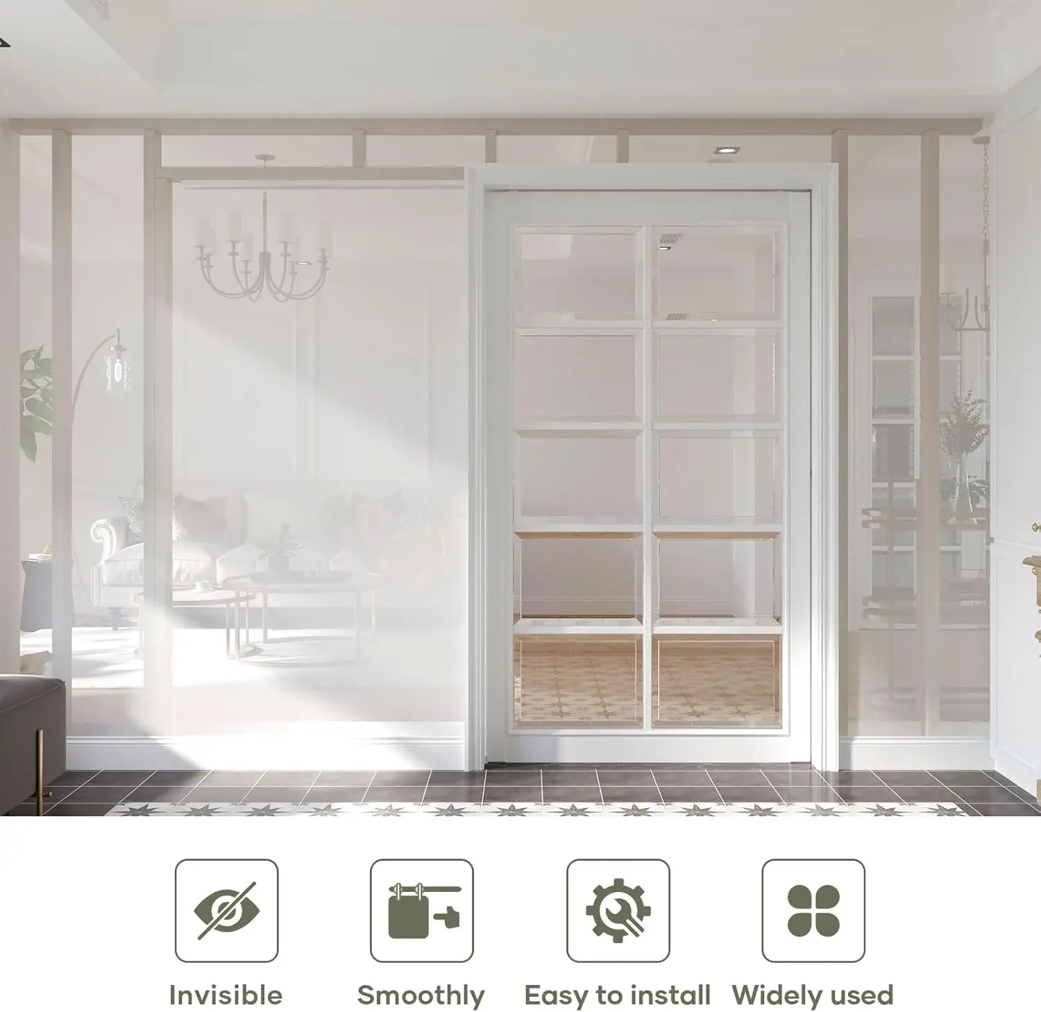 

8FT/96in Sliding Pocket Door Hardware Kit,Commercial Grade,Aluminum Box Rail Kit,Slide Smoothly Quietly,Easy Install