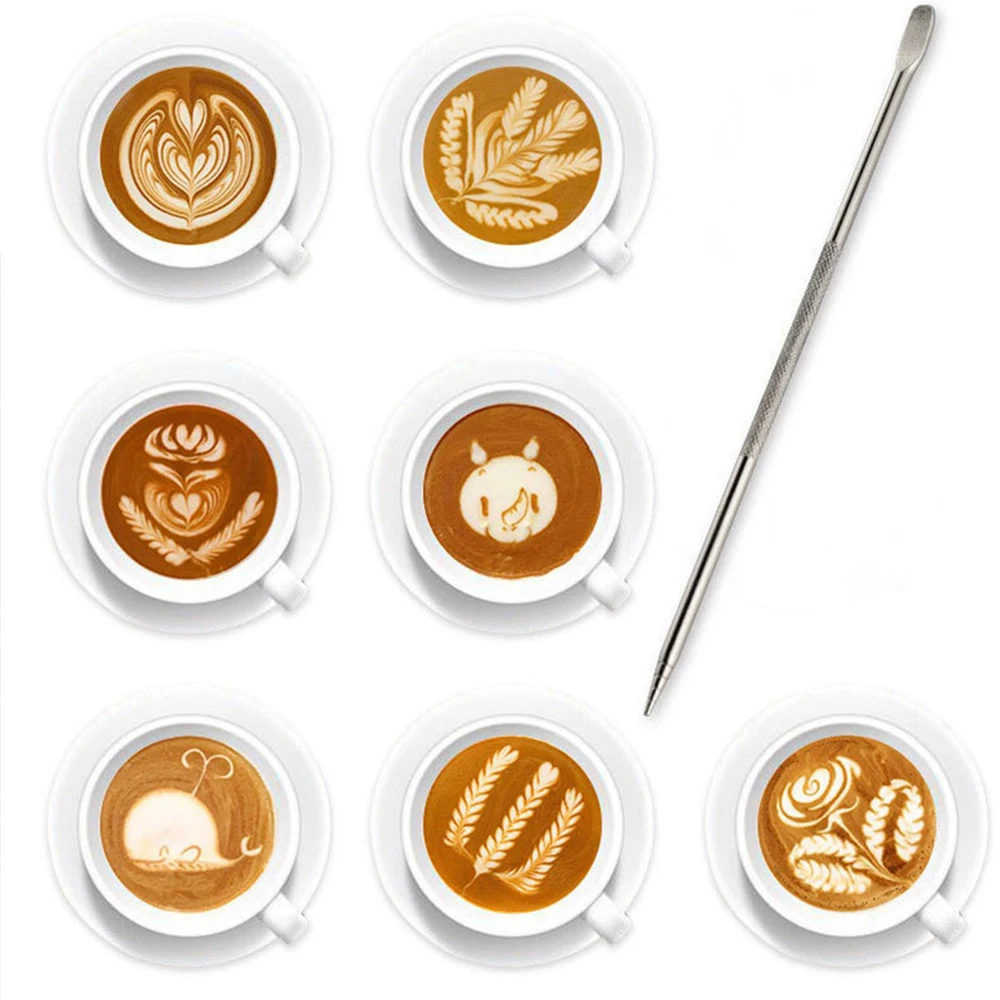 1/5PCS Milk Frothing Precise Professional Decorative High-quality Materials Ergonomic Unique Flower Patterns Flower Needle