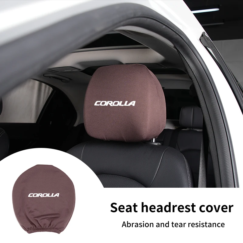 Car Black Seat Cover Headgear Headrest Covers Decoration For Toyota Corolla Avalon Supra Yaris Camry Tacoma Avanza Hilux Highlan