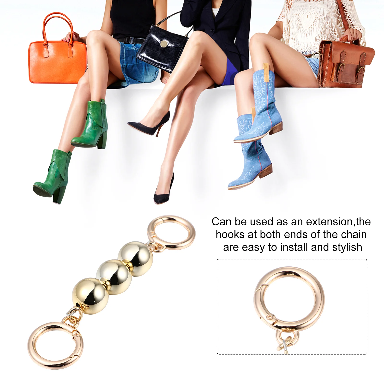 Acrylic Chain Decorative Strap for Women Clutch Bag Compact Lightweight Design Girls Bag Accessory for Outdoor