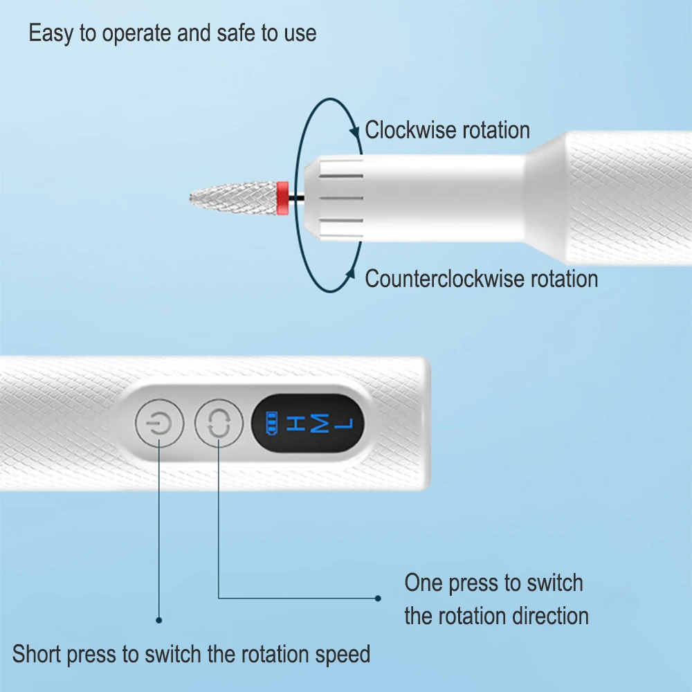 Wireless Portable Nail Care Tool: Home-Use Electric Nail File & Shaper Pen, Delicate Care Made Easy