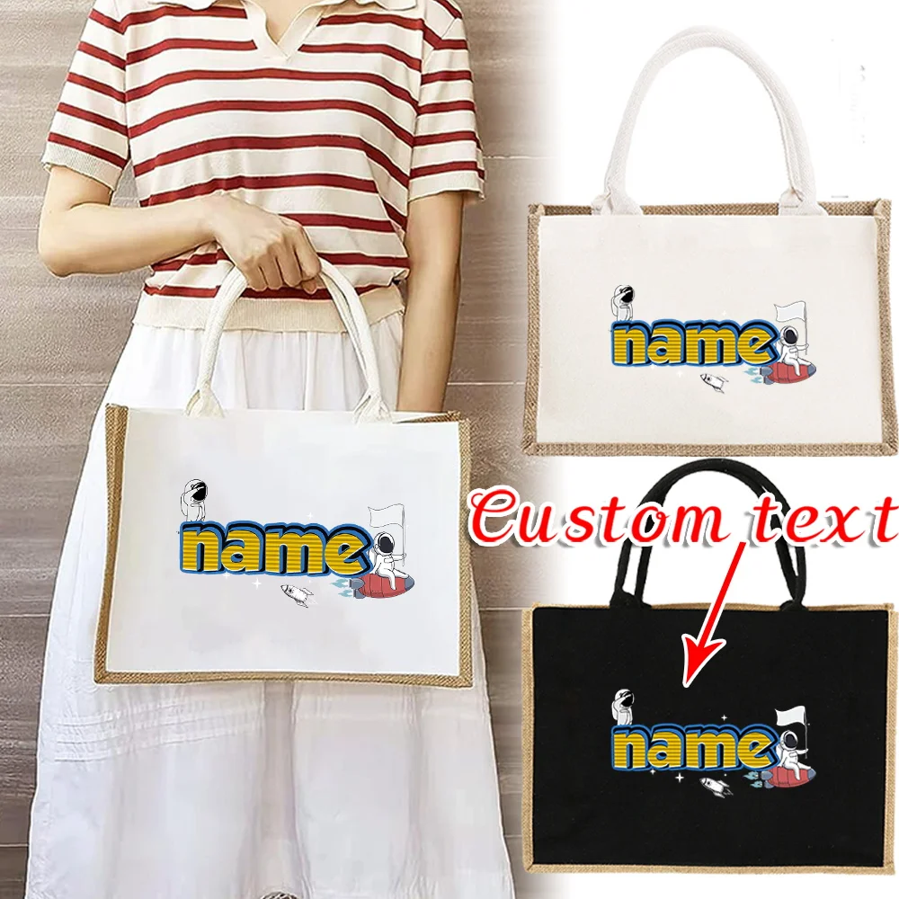 Personalized Customization Name Large Capacity Shopping Bag Women's Handbag Commuting Storage Bag