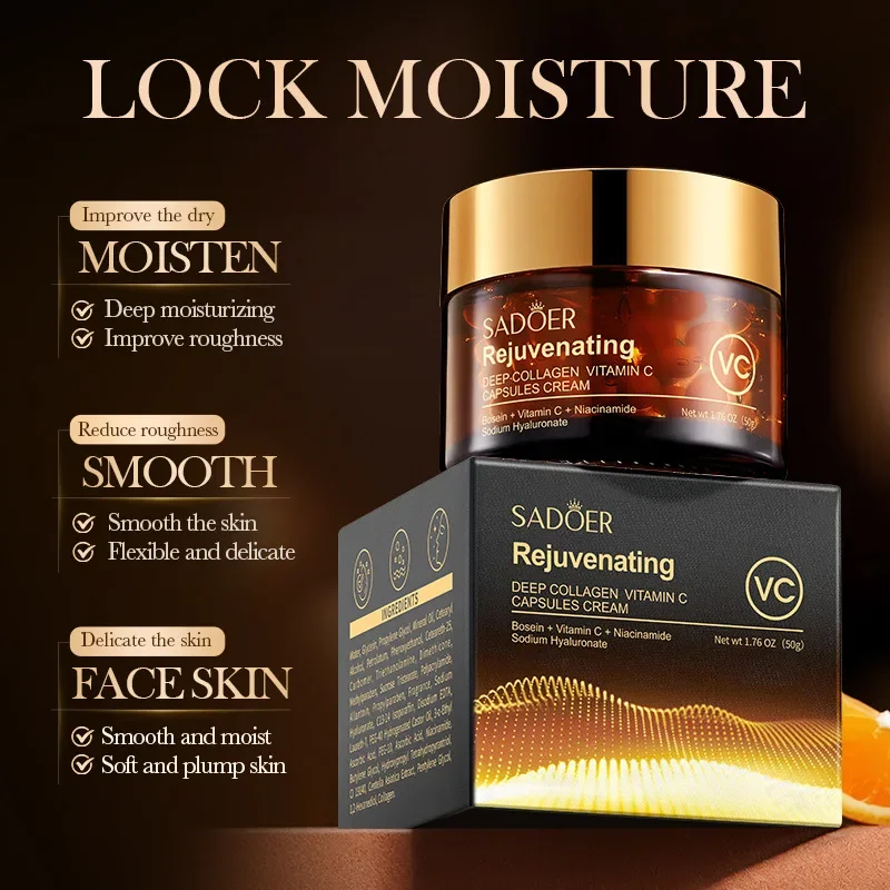 Vitamin C Capsule Cream Collagen Remove Wrinkle Cream Anti-Aging Firming Lifting Fade Fine Lines Moisturizing Brighten Skin Care - view 3