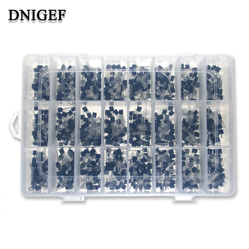 840PCS TO-92 Transistor Assortment Kit 24Values BC327 BC337 BC547 Transistor 2N2222 3904 3906 C945 Transistors Pack