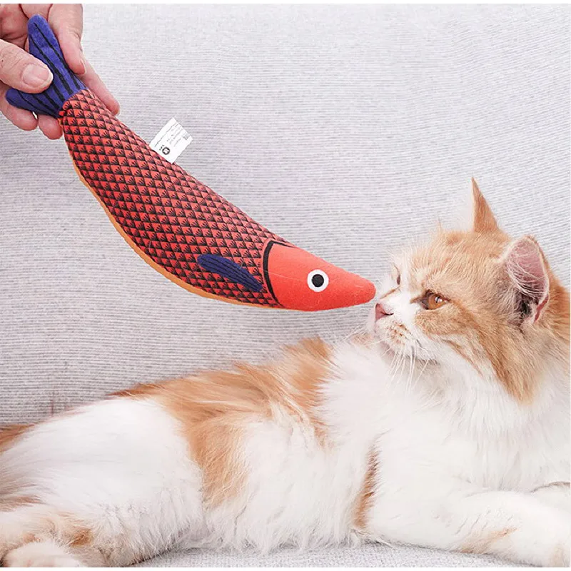 Cat Toy Catnip 3d Simulation Fish Goldfish Kitten Toys Pillowfish Interactive Sounding Cat Chew Bite Plush Toys Cat Supplies