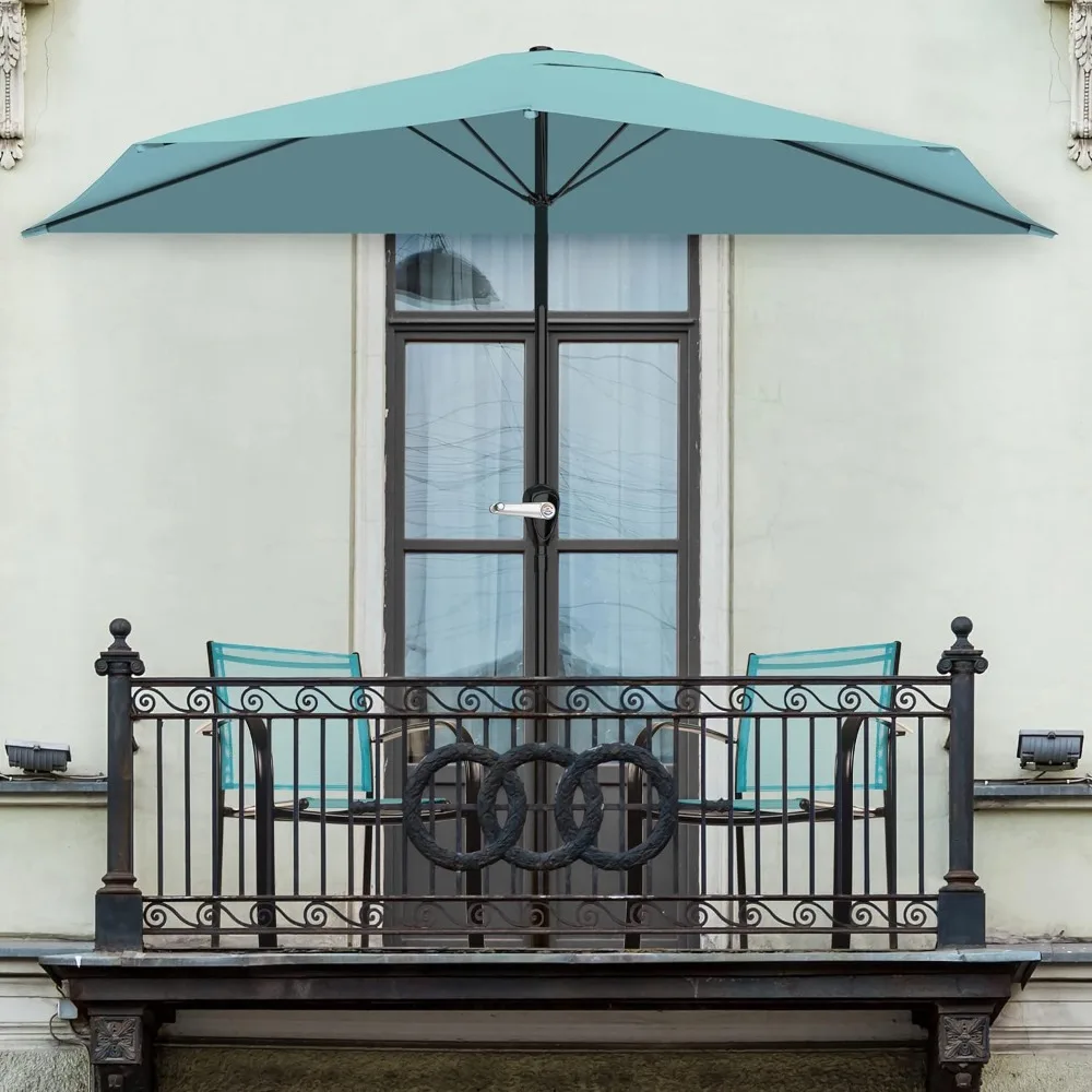 Semicírculo Pátio Guarda-chuva, 9 pés, ao ar livre, Usado para Garden Terrace