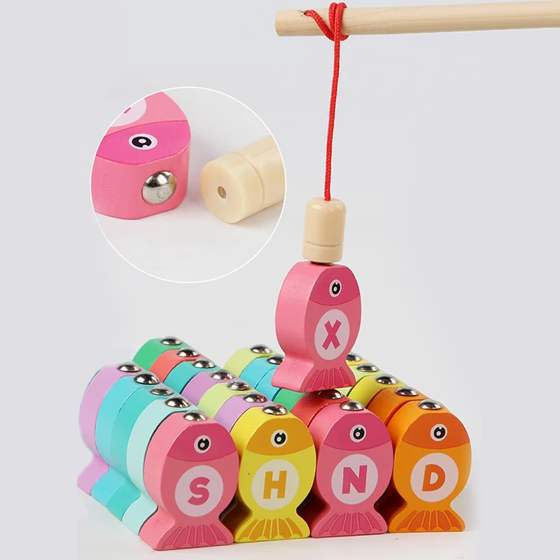

Развивающая магнитная игрушка-рыбалка с алфавитом, деревянный набор для детей, деревянная игра-рыбалка, подарки, развивающие игрушки для изучения цифр