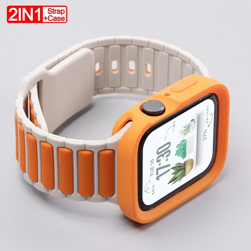 TPU-Hülle + Silikonarmband für Apple Watch Ultra 3 2 49 mm 11 10 42/46 mm Schutzband für Iwatch Serie 987 41/45 mm 6SE54 40/44 mm