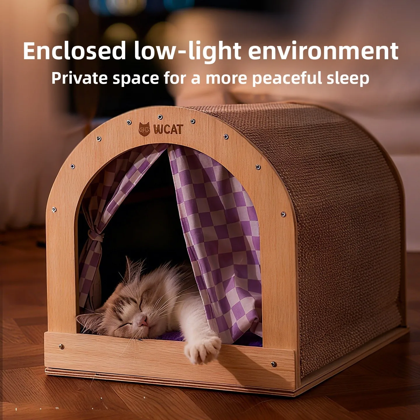 

Fall Winter Arc aped Wooden Scratcher House Bed Play And Sp Inteated Toy Durable for Large Medium Small s