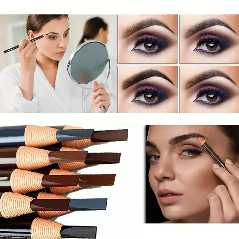 Lápiz de cejas resistente al agua de larga duración con diseño fácil de desgarro, aspecto natural y resistente al sudor: adecuado para todo tipo de piel