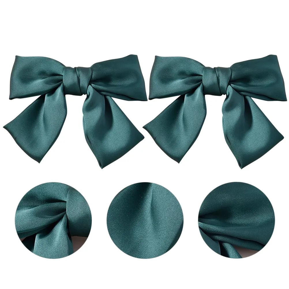

2pcs Butterfly Knot Hair Clips Silk Bow Hairpin Women Girls Hair Accessory Daily Wear Party Wedding Decoration