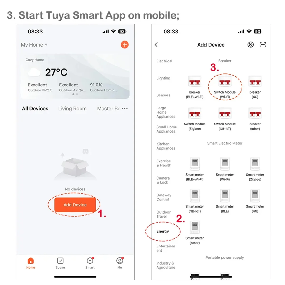 

ABFA Tuya Smart WiFi RS485 2P 63A MCB Breaker Prepaid Meter Timer Switch Voltage Current Protector Voice Control Alexa