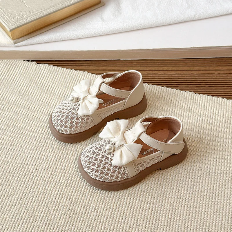 

Children Mesh Mary Jane Shoes 2026 New T-strap Girls School Uniform Leather Shoes Thick Bottom Kids Party Dress Shoes Breathable