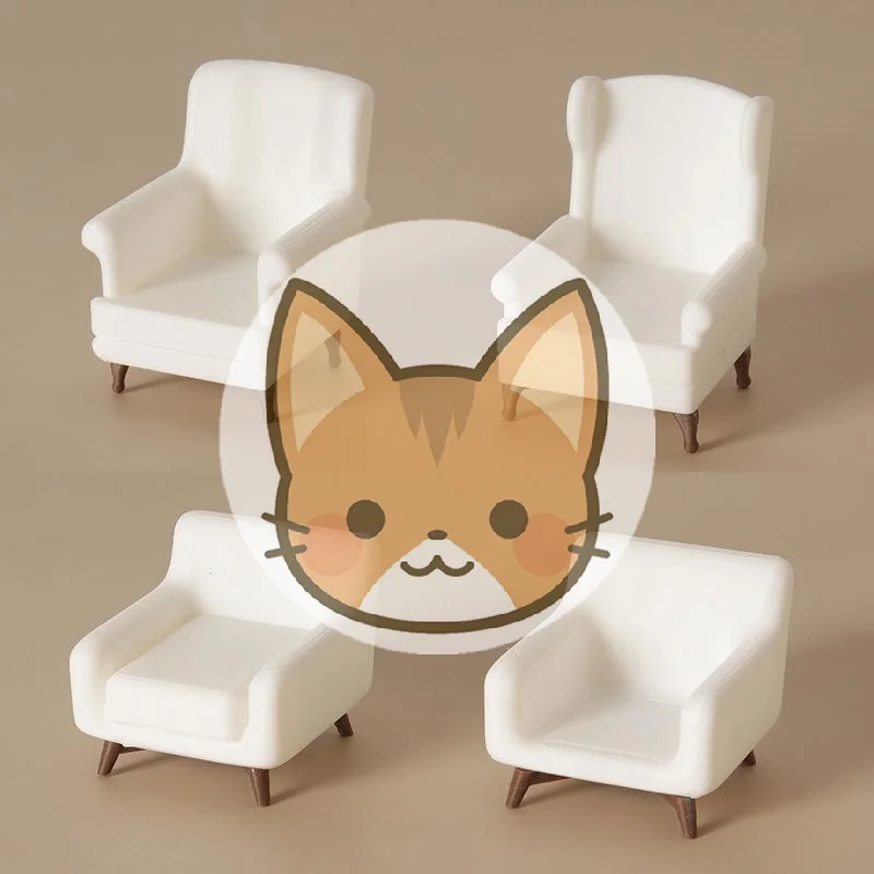 

1/12 Dollhouse Mini White Sofa Model Dollhouse Simulation Furniture Decoration Dolls House Scene Ornament Pretend Play Toys