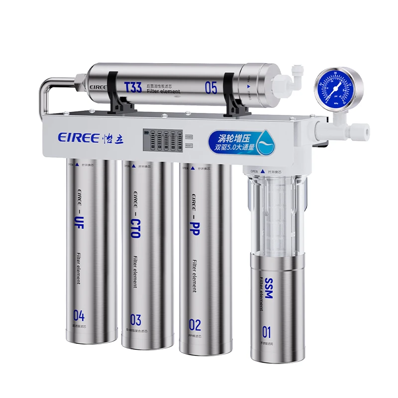 5-Stage Activated Carbon Kitchen Water Purifier Manual Ultrafiltration Soft Water Filter for Household Drinking Water