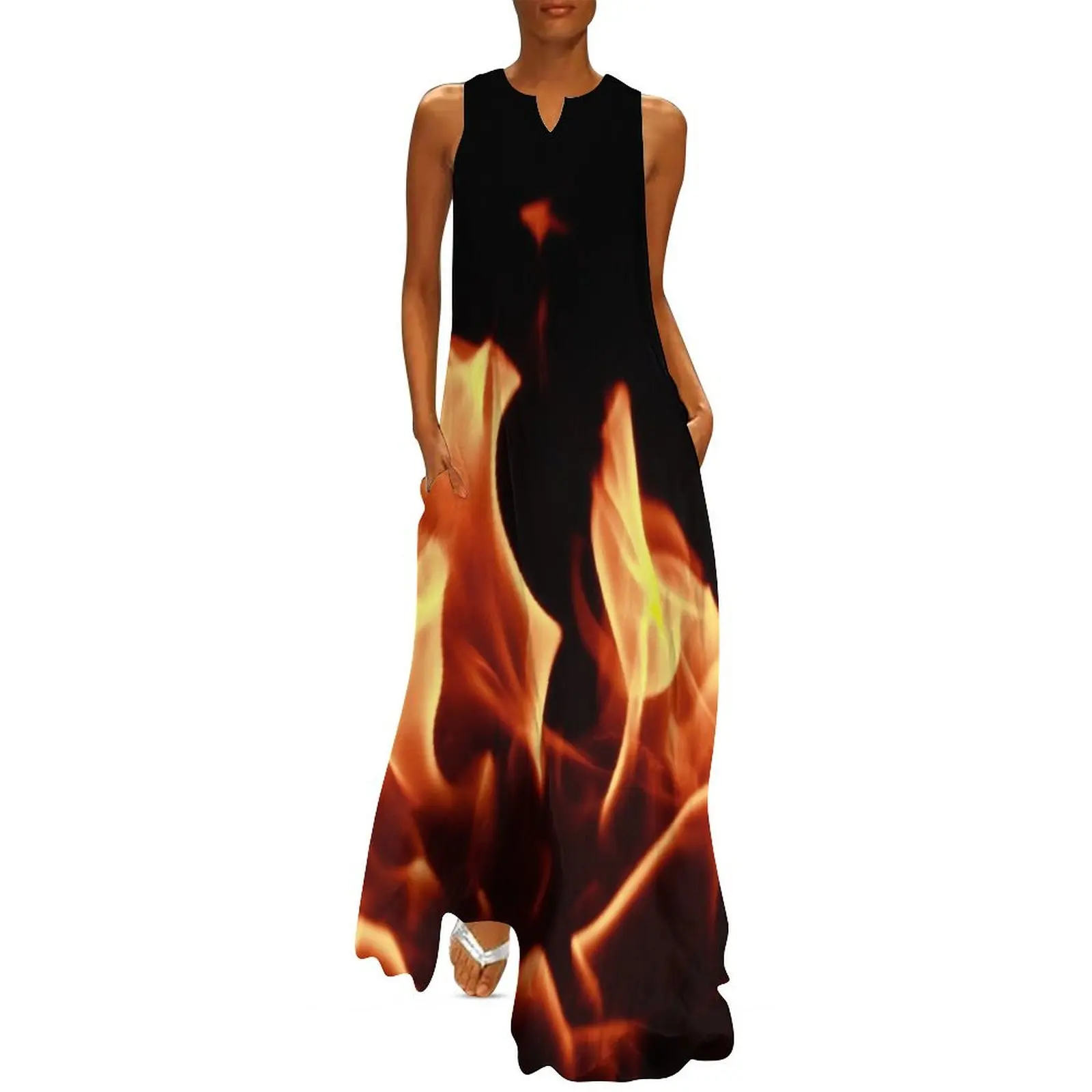 

Fire flames effect Long Dress luxury dresses women dress evening dresses luxury 2024 Bridesmaid dress woman