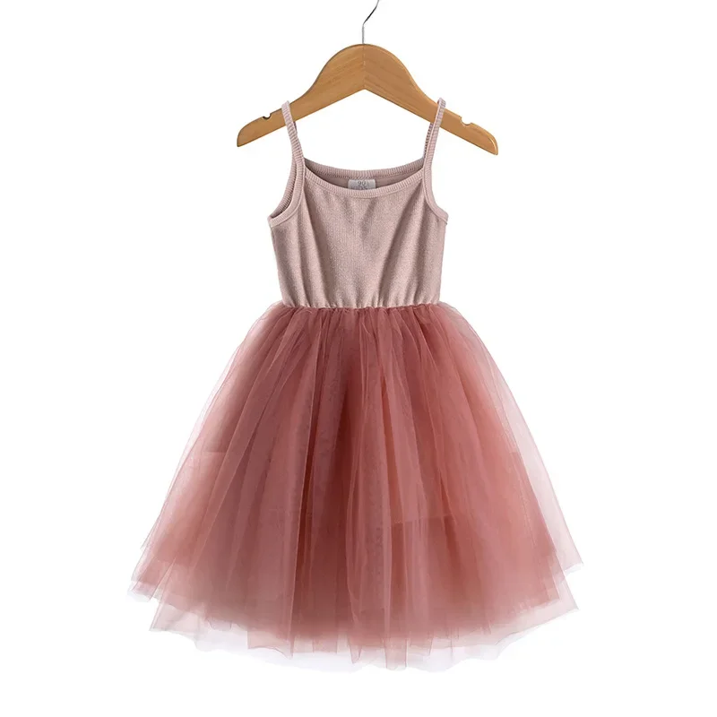 2023 Summer Cute Girls Princess Dress Kids Sleeveless Tulle Clothes Children Birthday Party Vestido Kids Easter Tutu Costume