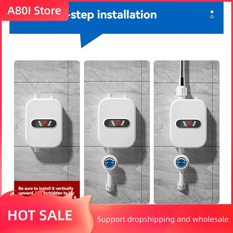 

A80I Electric Shower Heads Thermostatic Shower Heads Set Temperature Adjustable Bathroom Waterproof Instant Water Heating EU Plu