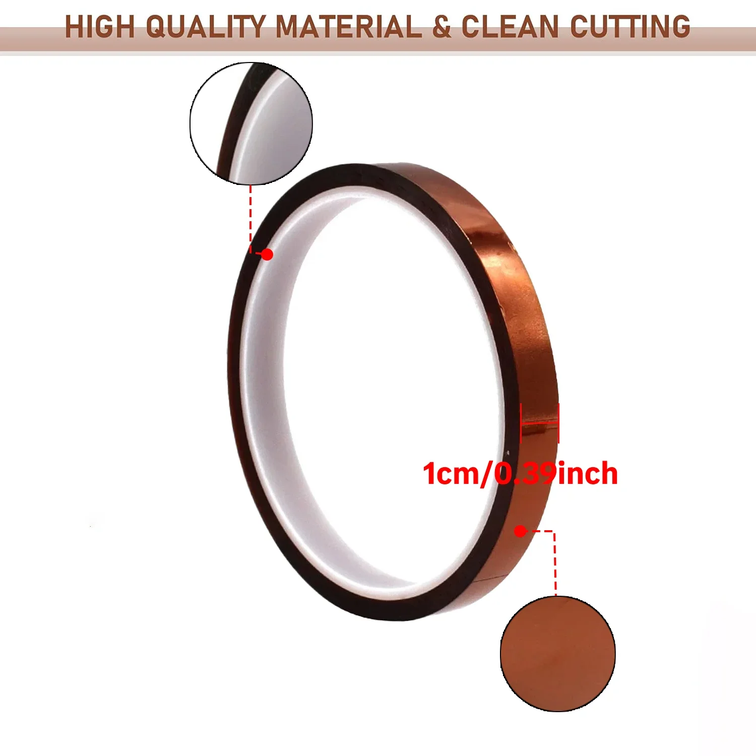 1 Stück selbstklebendes Klebeband, 33 m, hochtemperaturbeständiges Klebeband, Elektronikindustrie, Schweißen, Polyimid, Capton, Isolierband