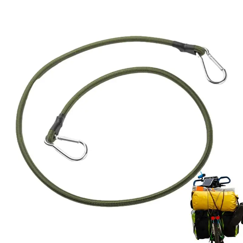 1pcs Heavy Duty Bungee Cord Elastic Tie Strap String Carabiner Hooks Outdoor Cycling Luggage Packing Ropes Camping Accessories